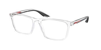 Das Bild zeigt die Prada Linea Rossa Fassung PS01QV  2AZ1O1 leicht seitlich.